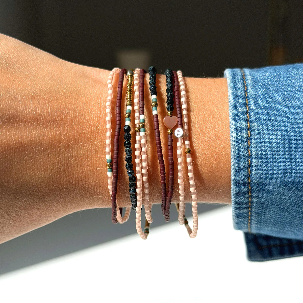 collier / bracelet ROSE 6 - Brun - Têtes Blondes