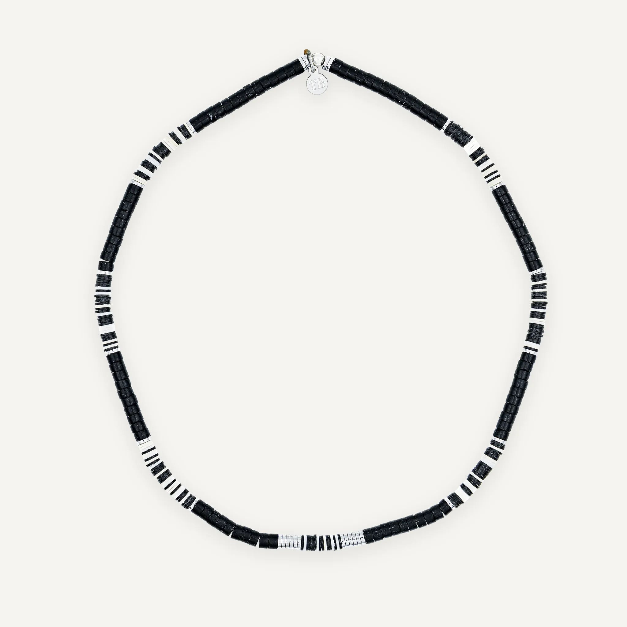 collier / bracelet Sacha 2 tours - Agate noire mate - Têtes Blondes