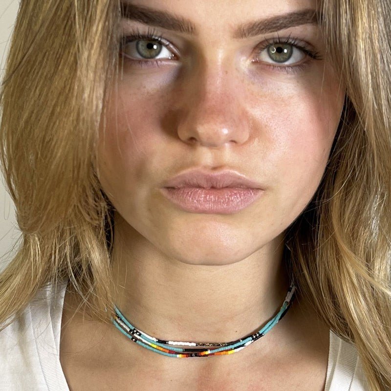collier / bracelet SLIM Turquoise Apache - Têtes Blondes