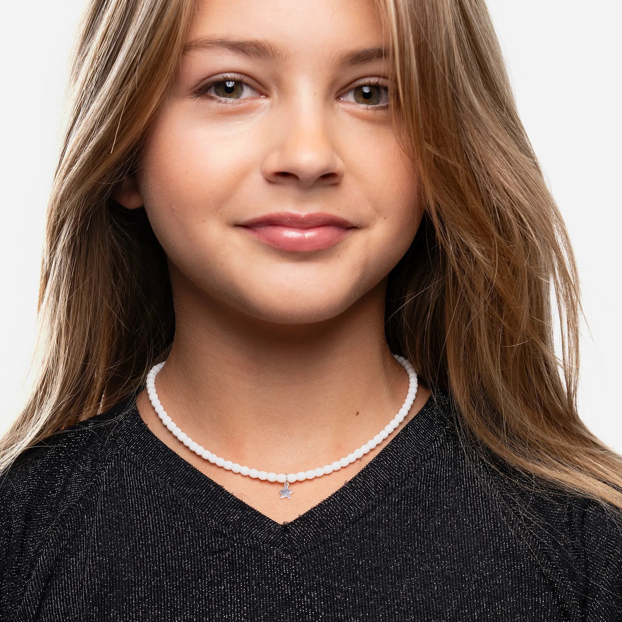 collier / bracelet STAR blanc - Têtes Blondes