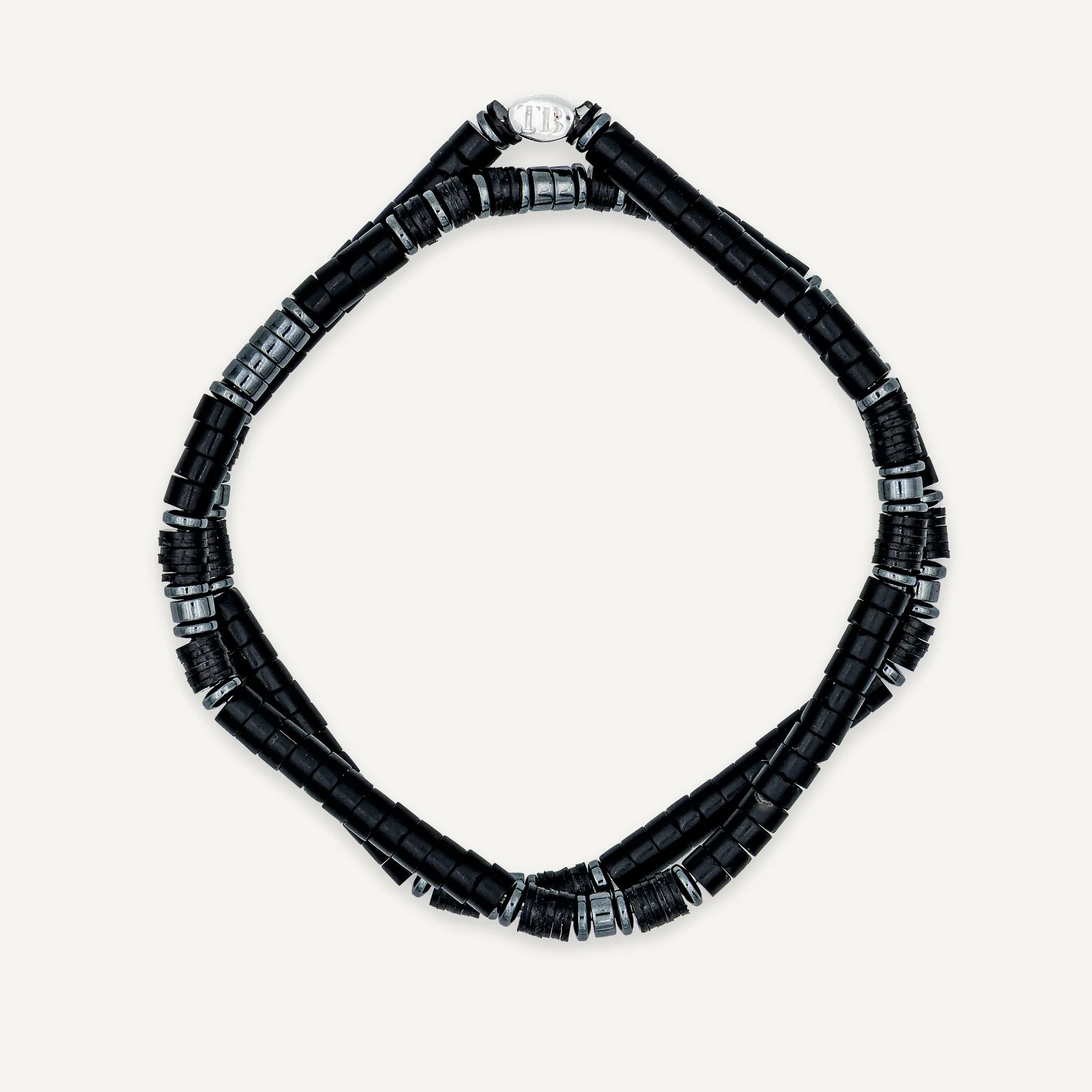 collier / bracelet STONES - Agate Noire - Têtes Blondes