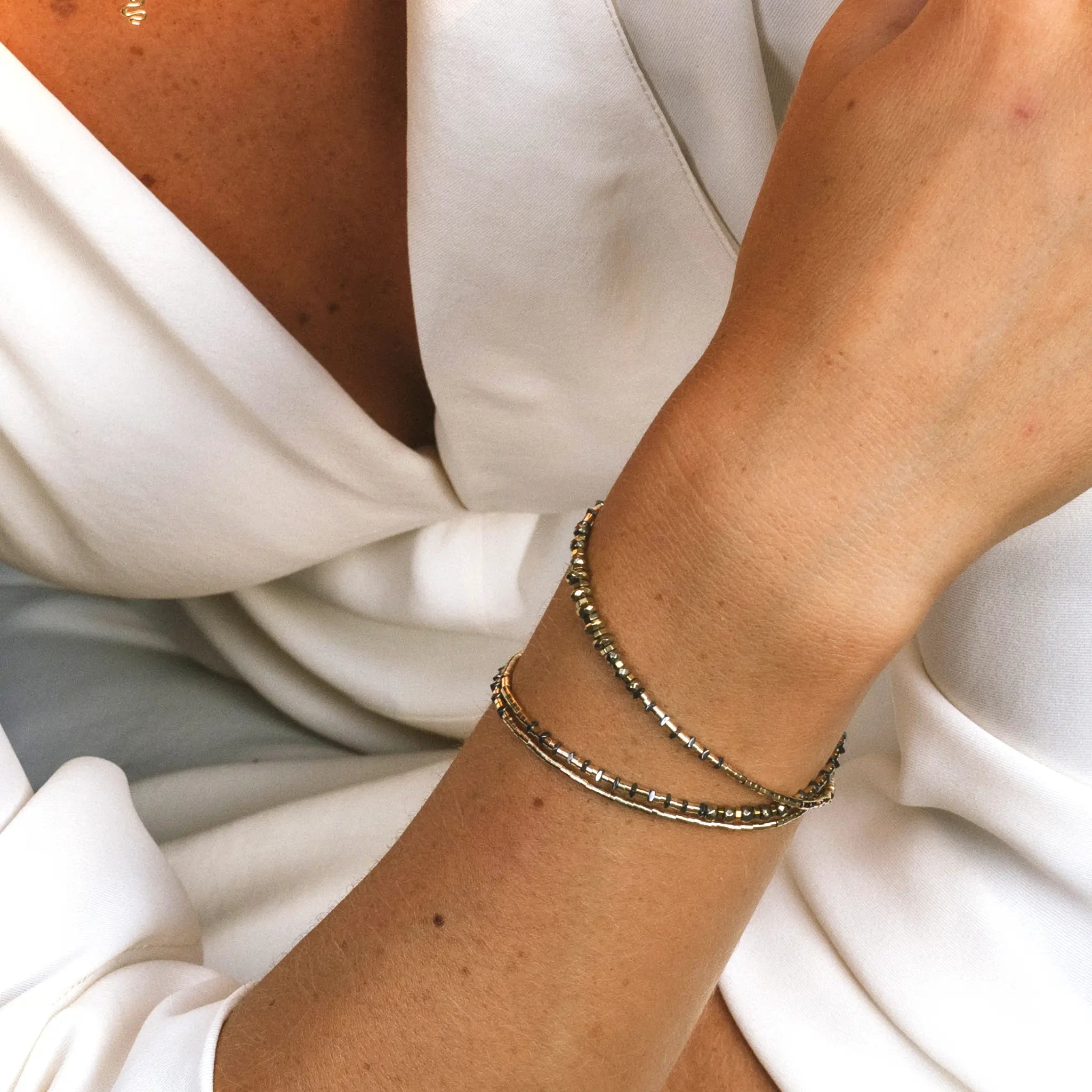 collier / bracelet TESS GOLD 3 - Têtes Blondes