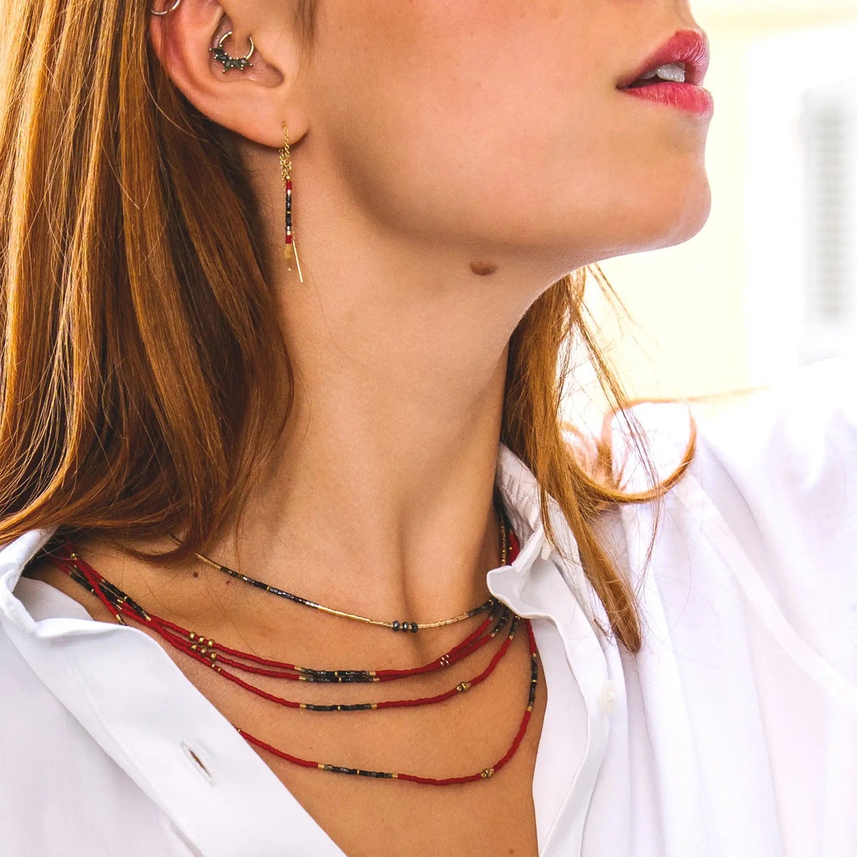 collier / bracelet THEA - Noir & Gold - Têtes Blondes