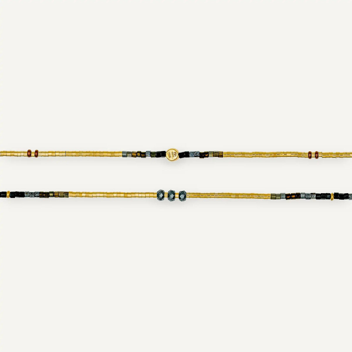 collier / bracelet THEA - Noir & Gold - Têtes Blondes