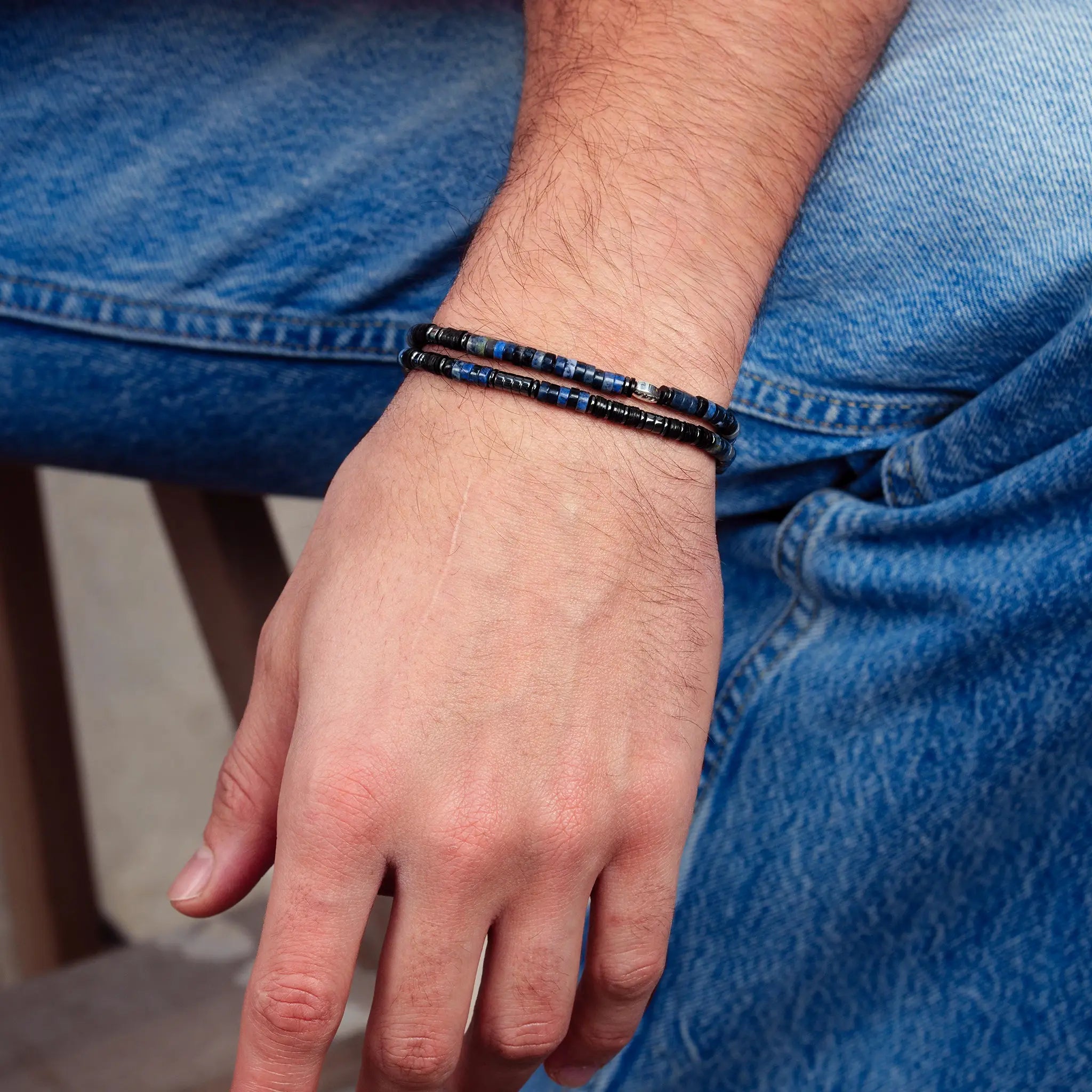 collier / bracelet TOM - Dumortiérite - Têtes Blondes