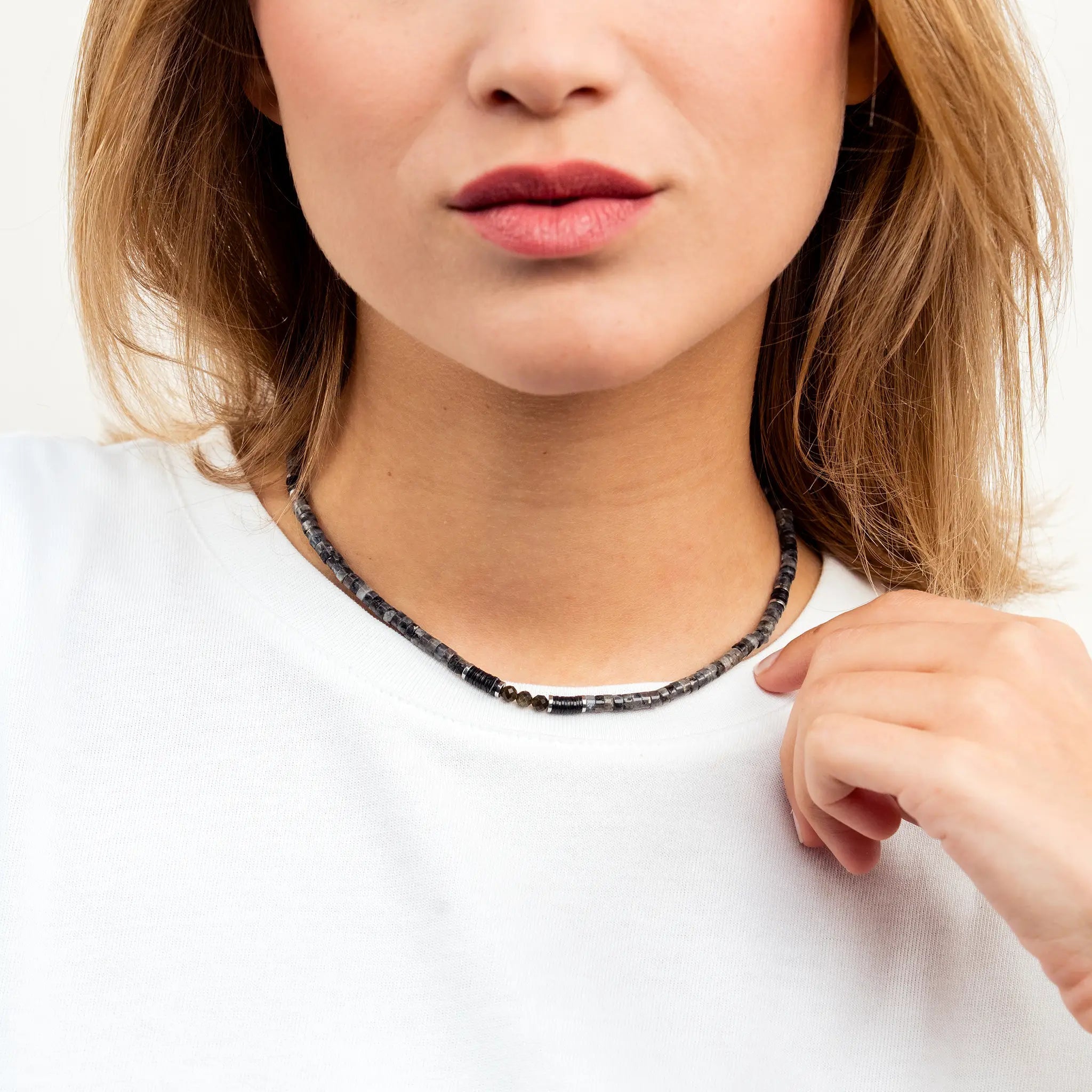 collier / bracelet TONI - Labradorite - Têtes Blondes