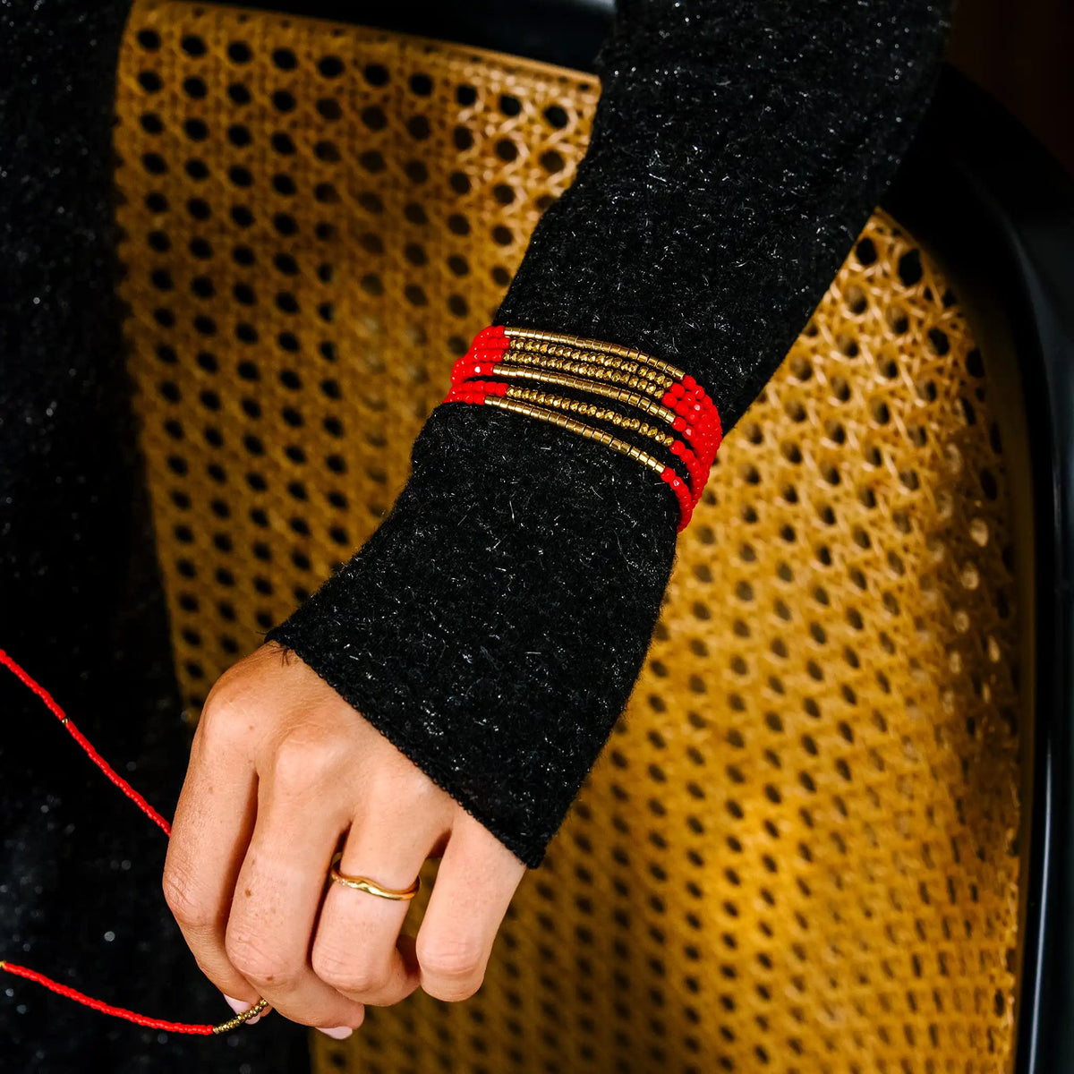 collier / bracelet TONY 6 - Rouge - Têtes Blondes