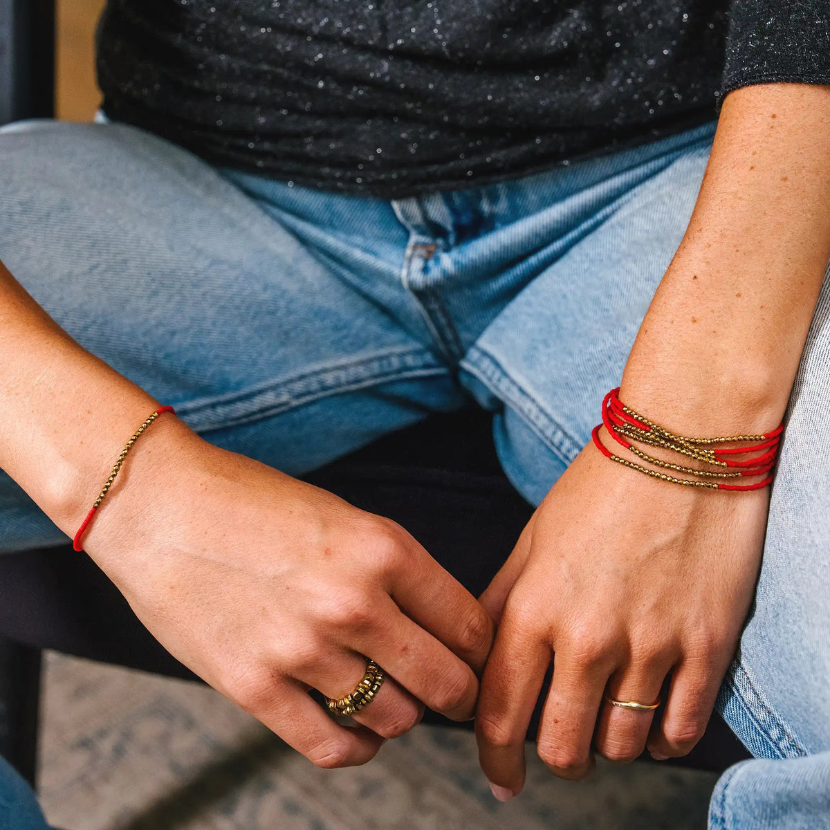 collier / bracelet TONY SLIM 6 - Rouge - Têtes Blondes