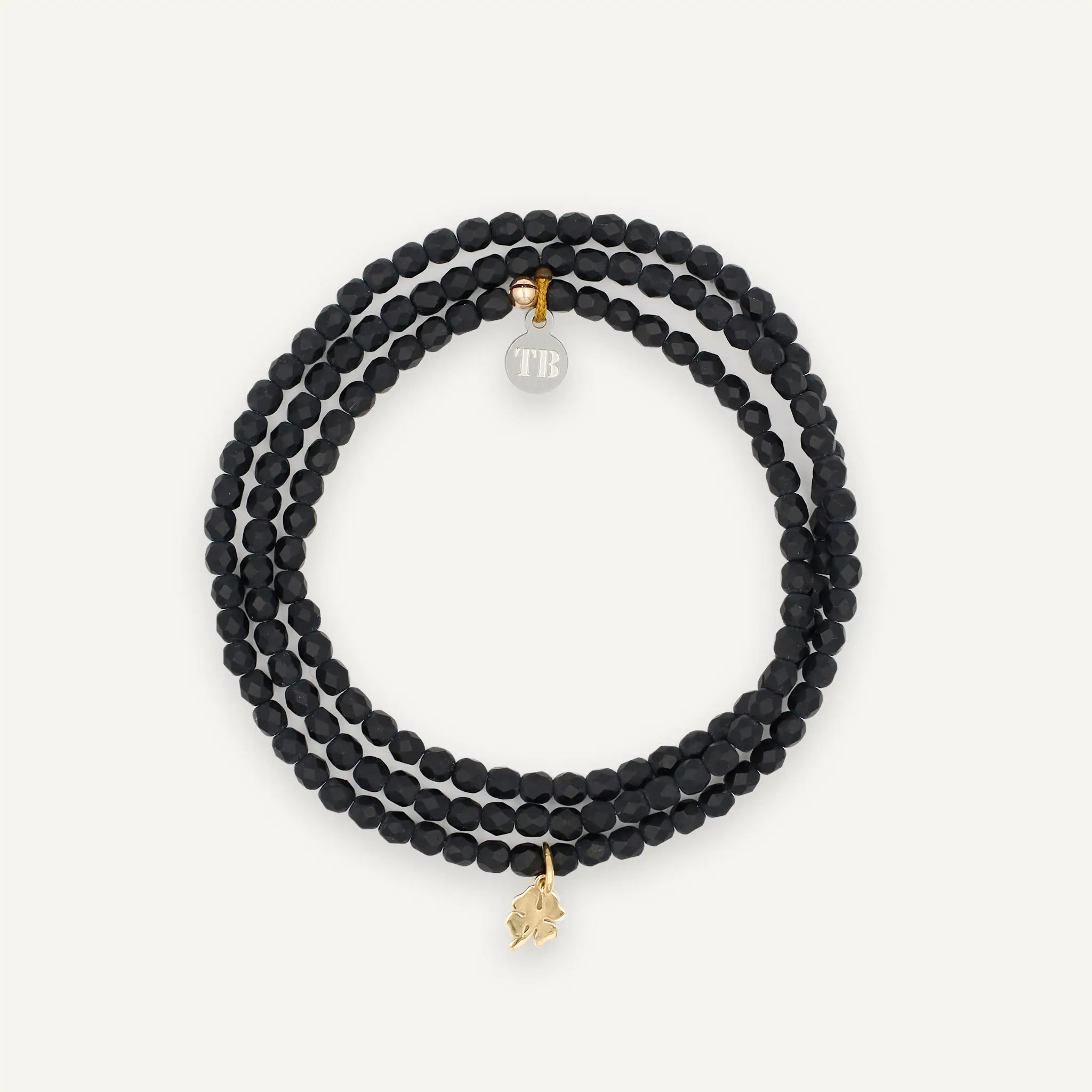 collier / bracelet TREFLE GOLD - Noir Mat - Têtes Blondes