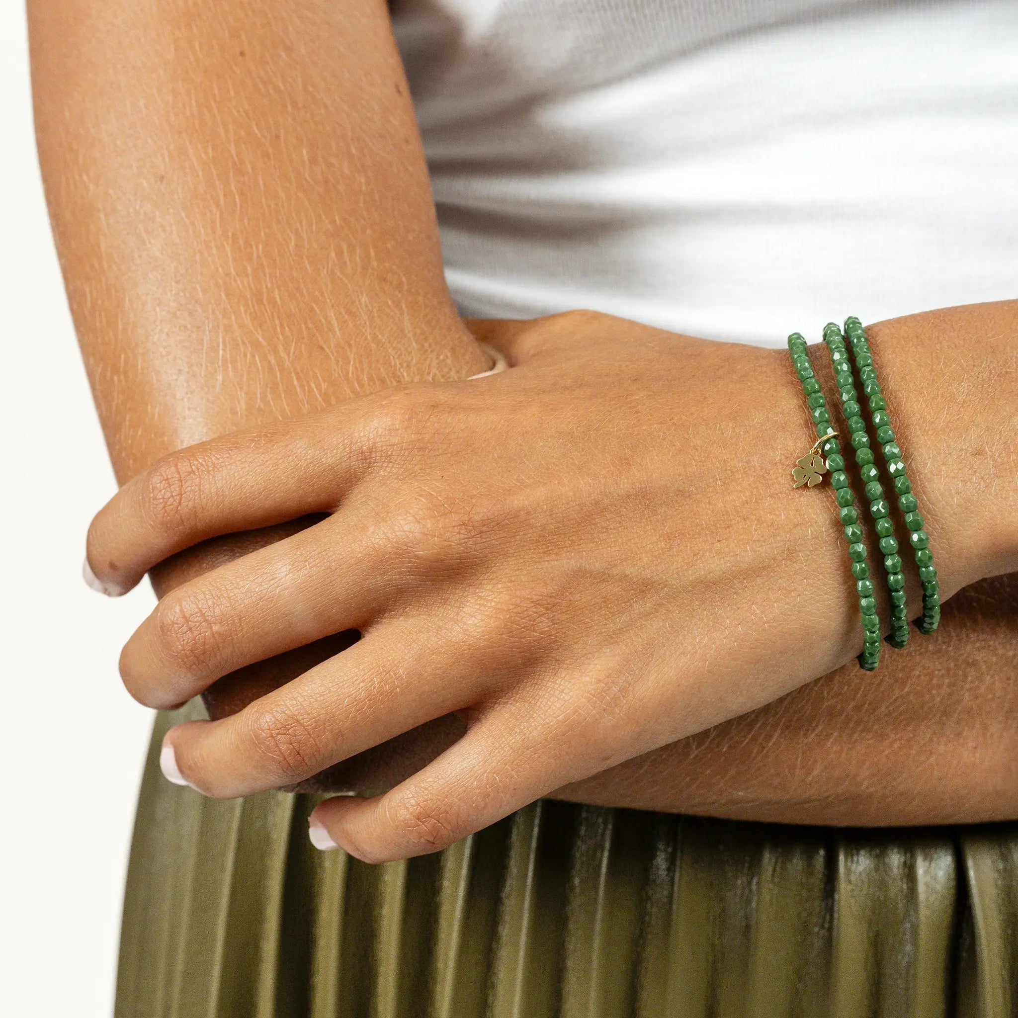 collier / bracelet TREFLE - Green Forest - Têtes Blondes
