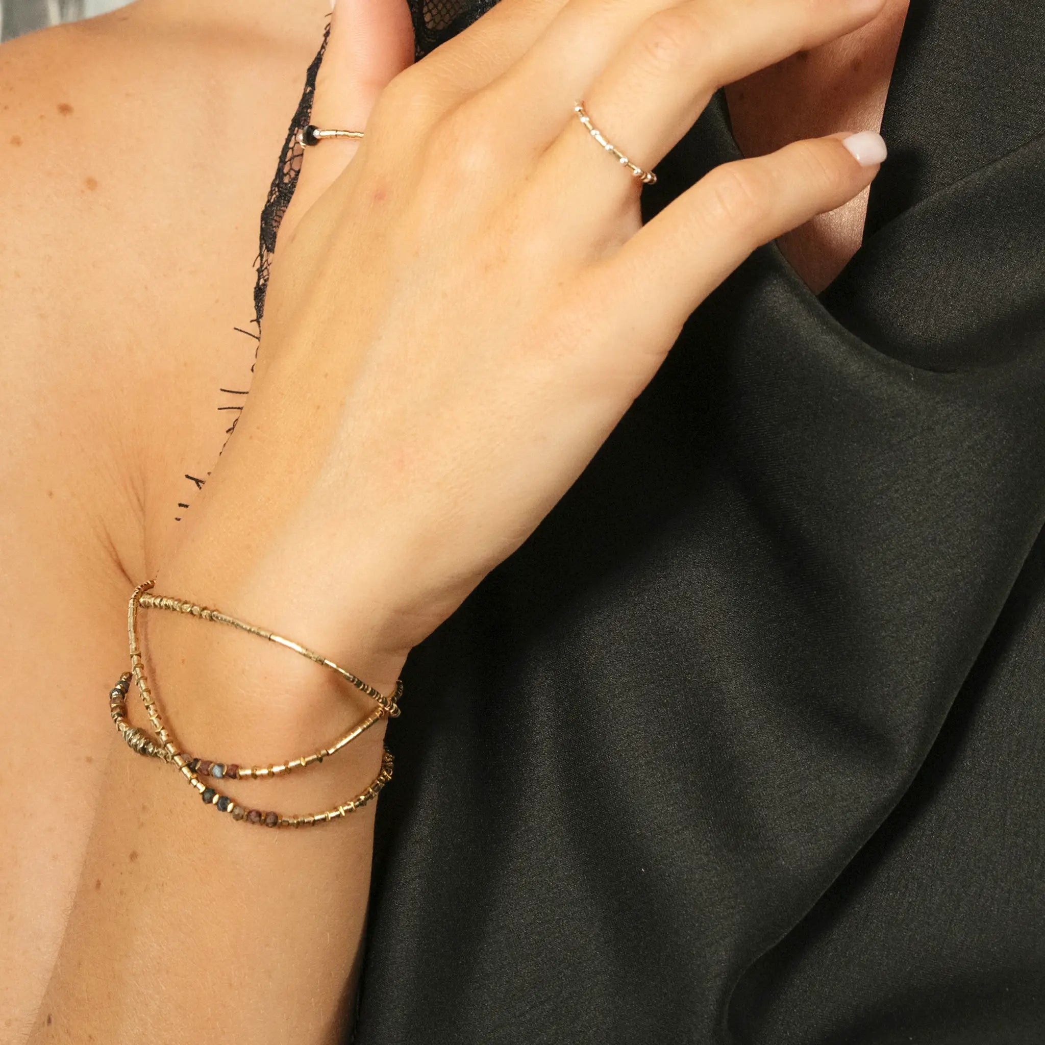 collier / bracelet VERA 3 - Pietersite - Têtes Blondes