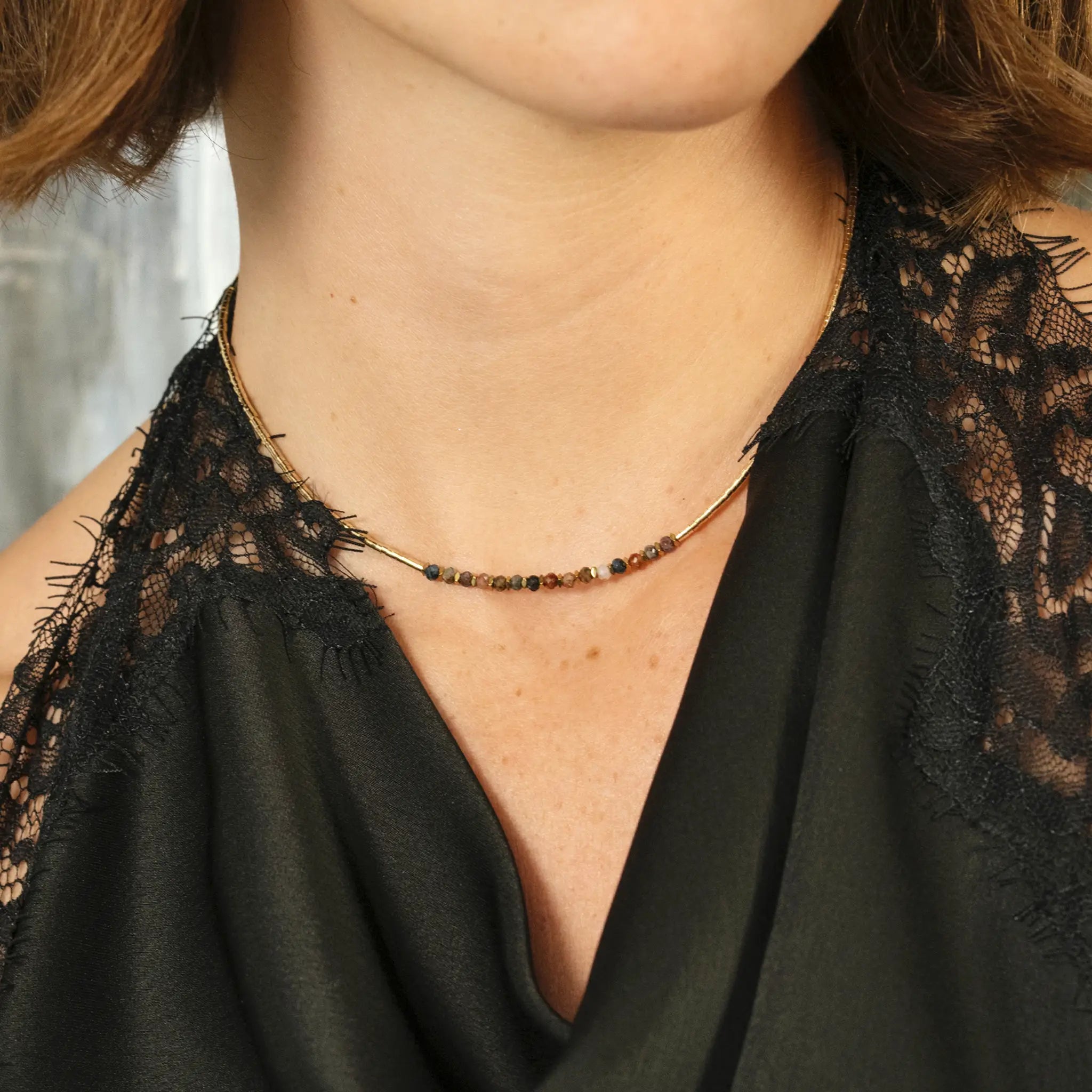 collier / bracelet VERA - Pietersite - Têtes Blondes