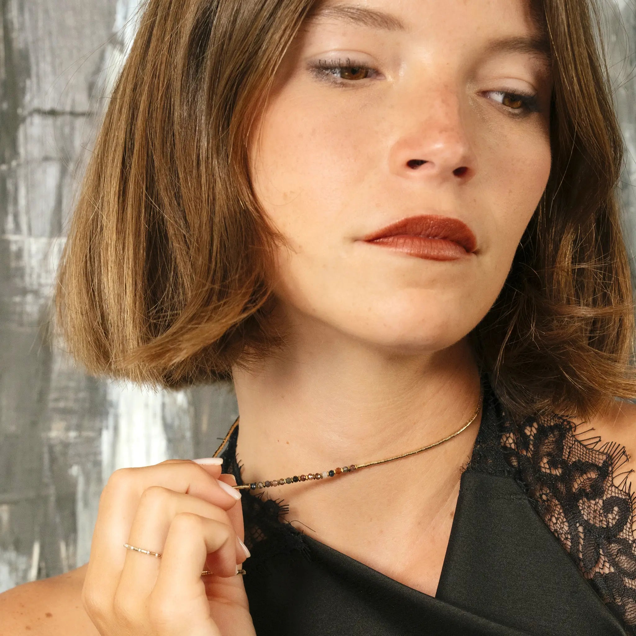 collier / bracelet VERA - Pietersite - Têtes Blondes