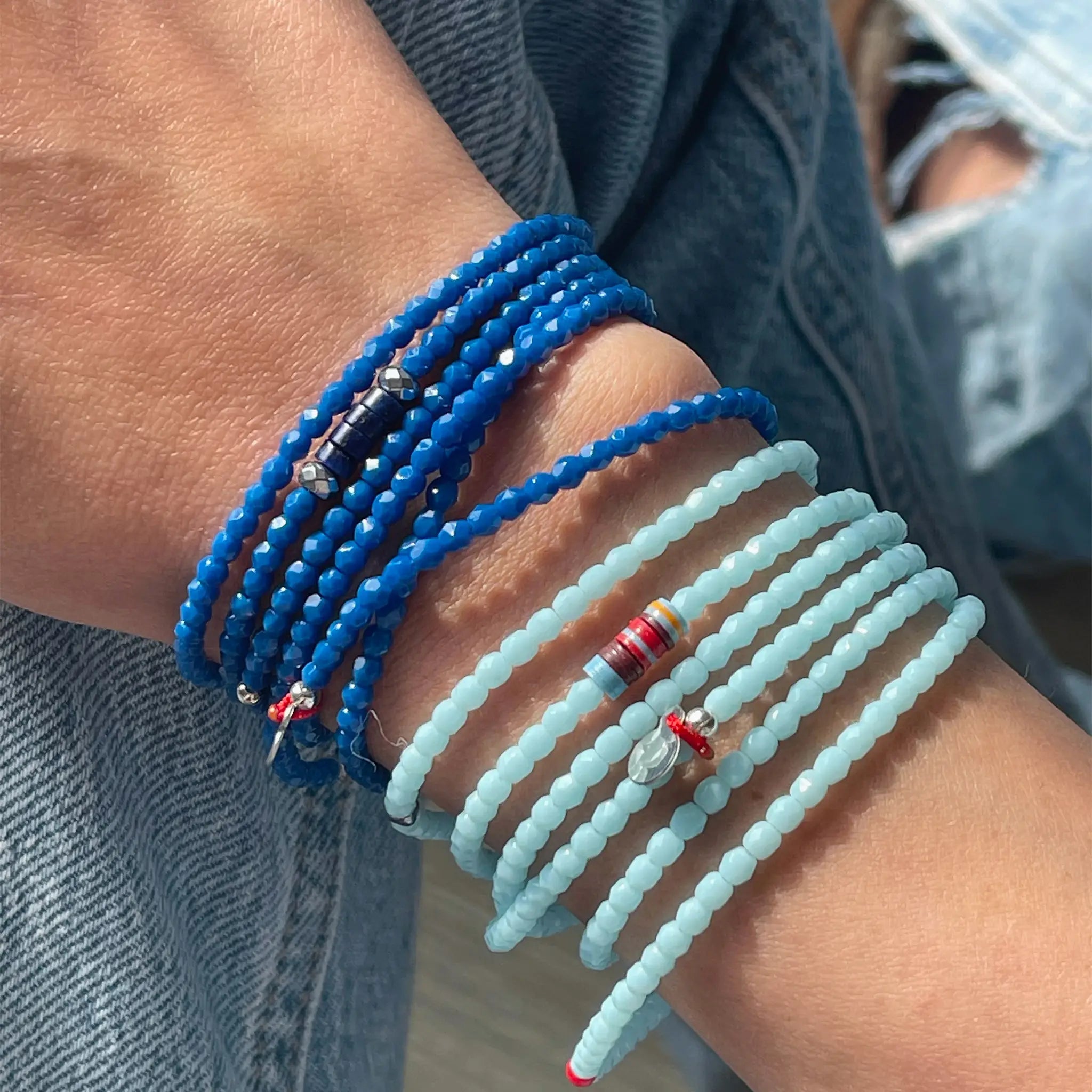 collier / bracelet VERO Bleu Majorelle - Têtes Blondes