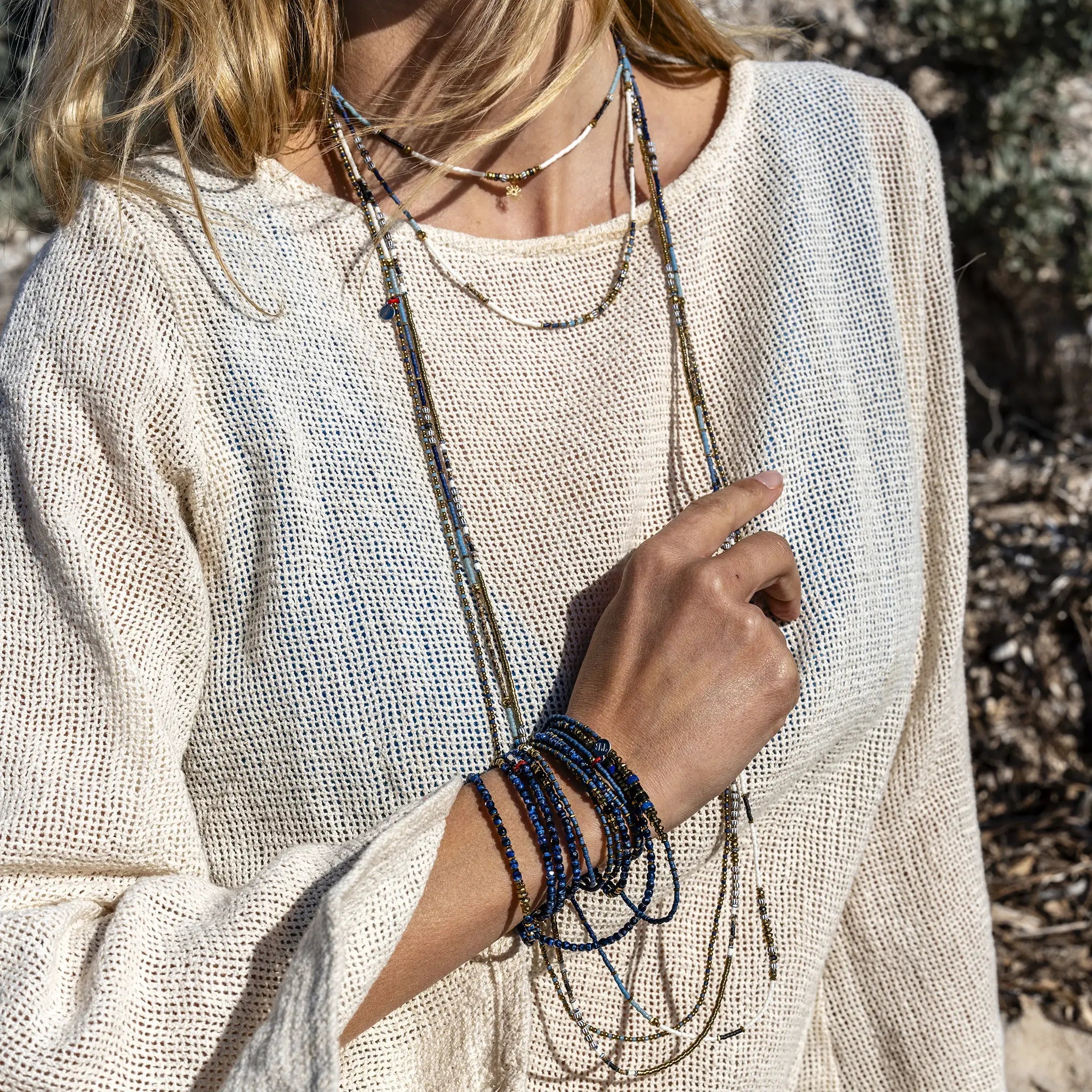 collier / bracelet WAVE 3 Slim - Bleu - Têtes Blondes