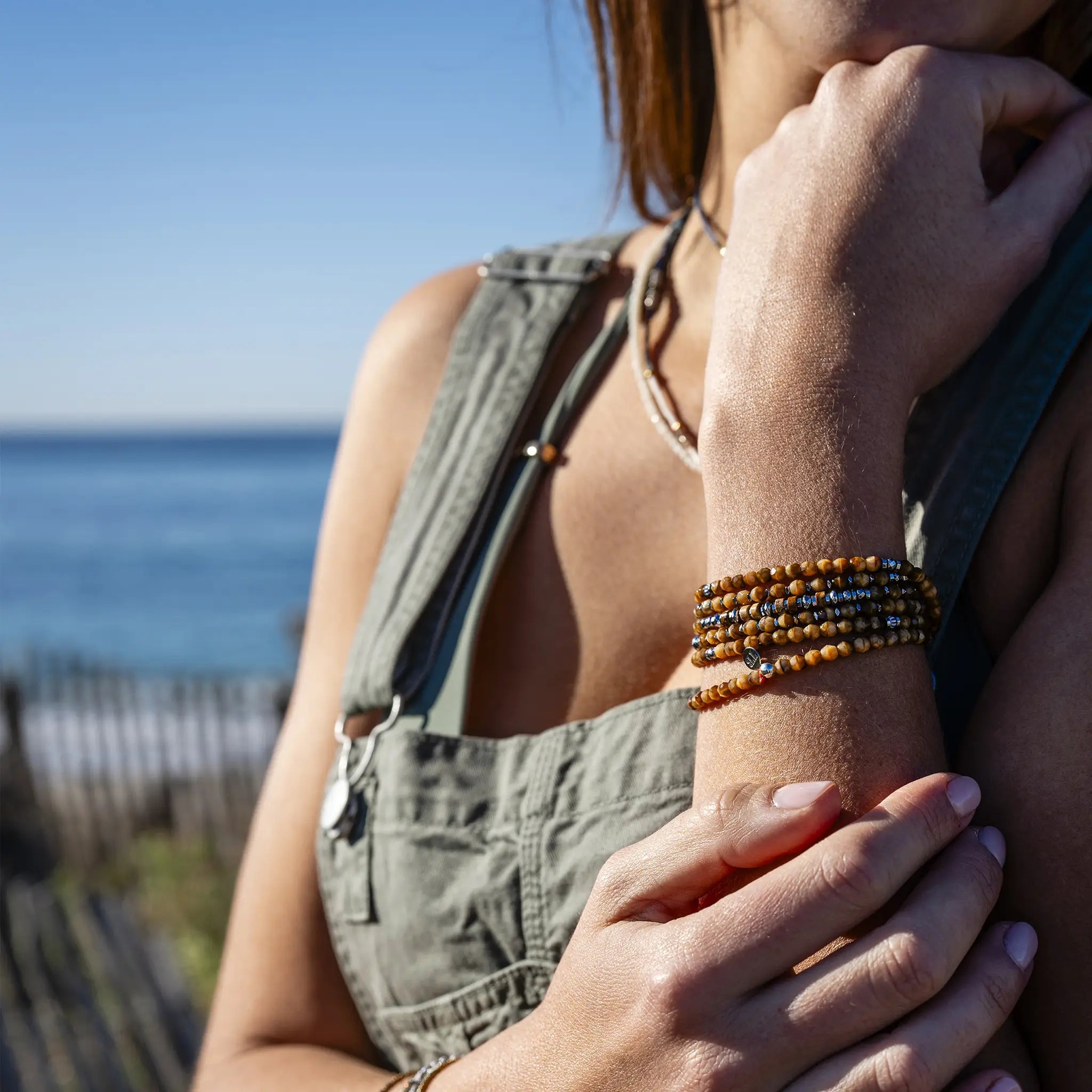 collier / bracelet WOODY 6 - Caramel - Têtes Blondes