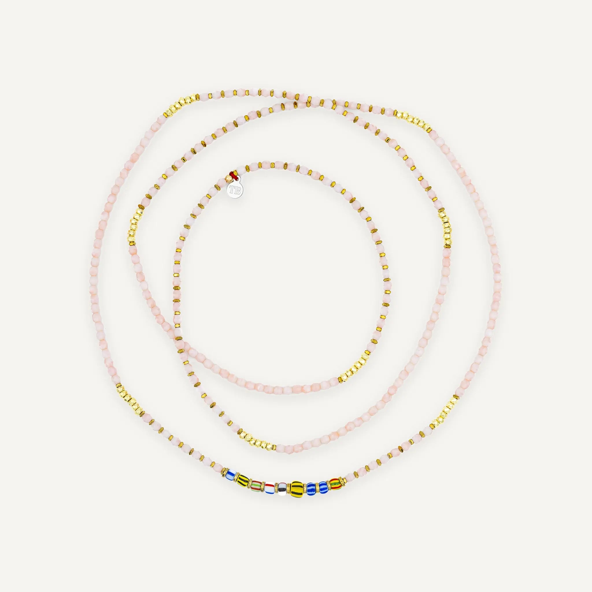 collier / bracelet YVES - Rose Guimauve - Têtes Blondes