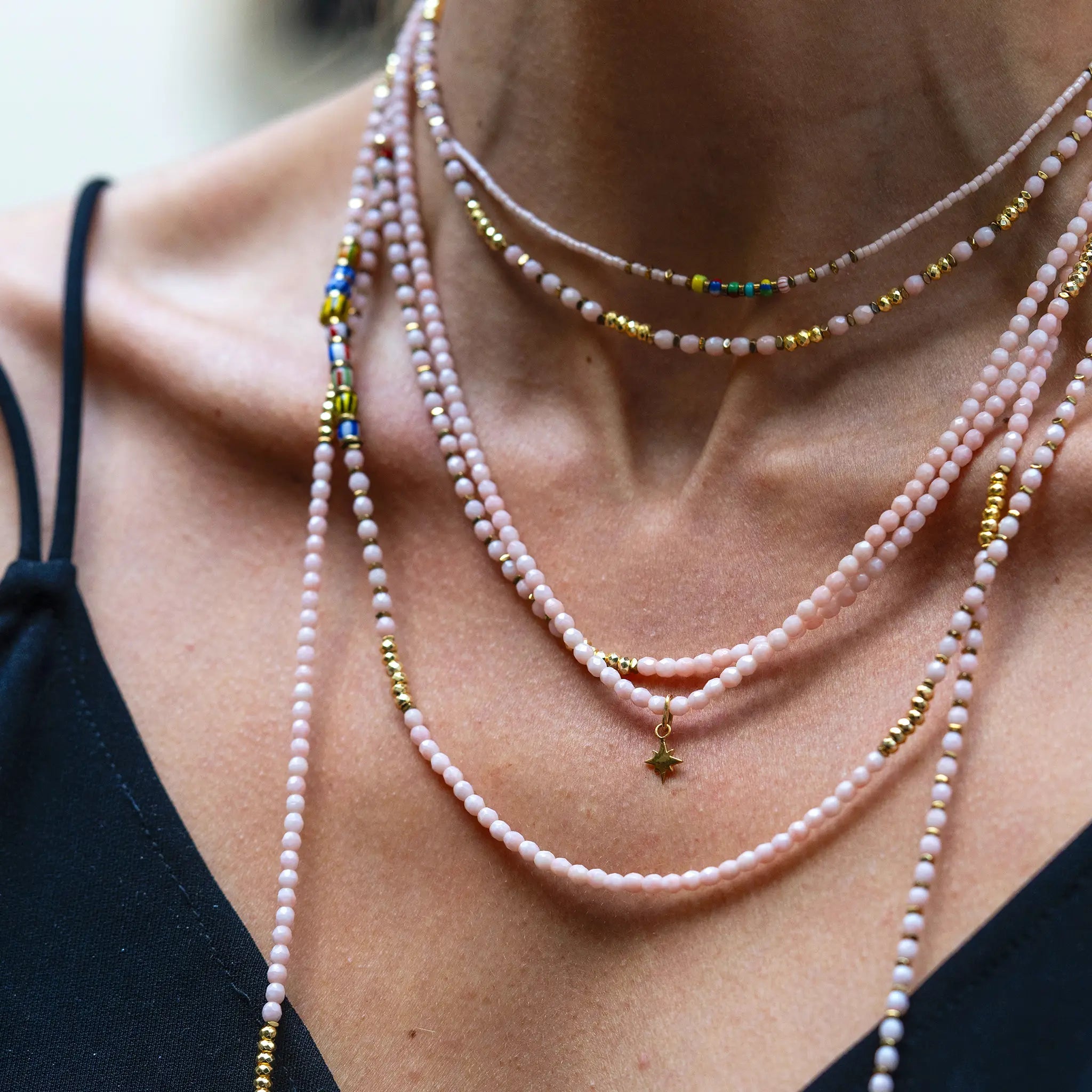 collier / bracelet YVES - Rose Guimauve - Têtes Blondes
