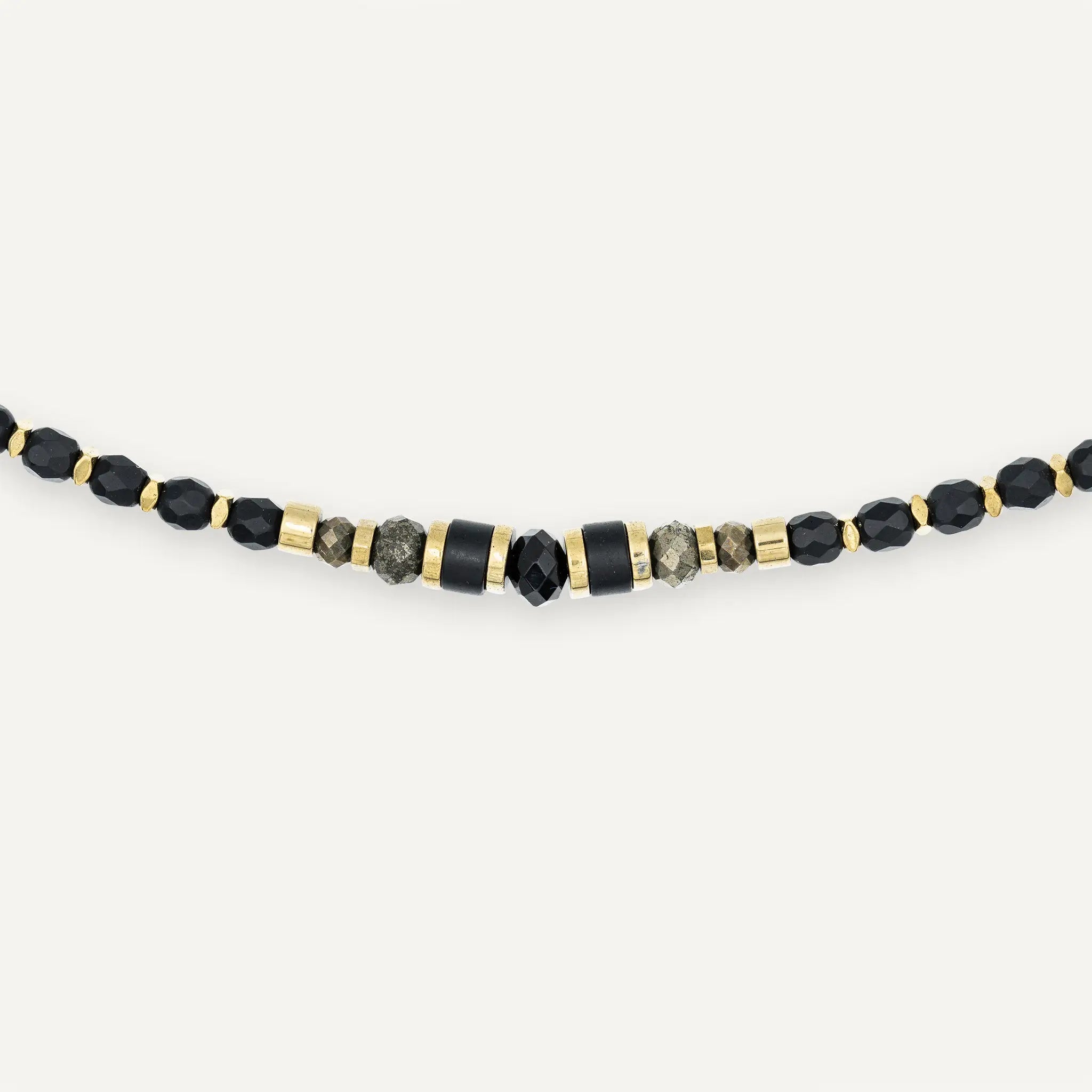 collier / bracelet Zuri - Noir Mat - Têtes Blondes