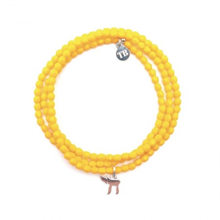 Haï jaune bracelet 3 tours Colliers - Bracelets 2 en 1