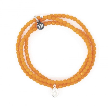 Petite madone orange bracelet 3 tours Colliers - Bracelets 2 en 1