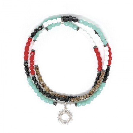Sun Navajo bracelet 3 tours Colliers - Bracelets 2 en 1