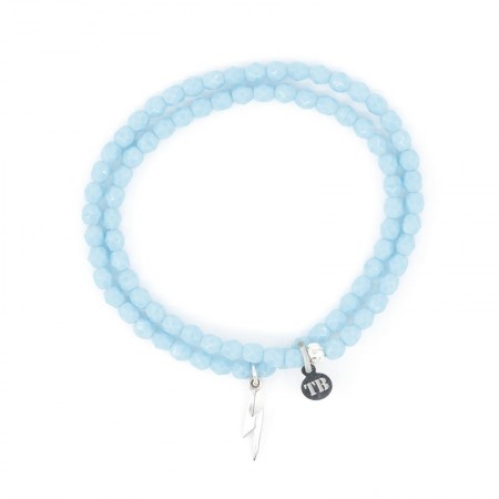 Flash bleu ciel bracelet 2 tours Colliers - Bracelets 2 en 1