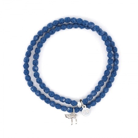 Haï bleu bracelet 2 tours Colliers - Bracelets 2 en 1