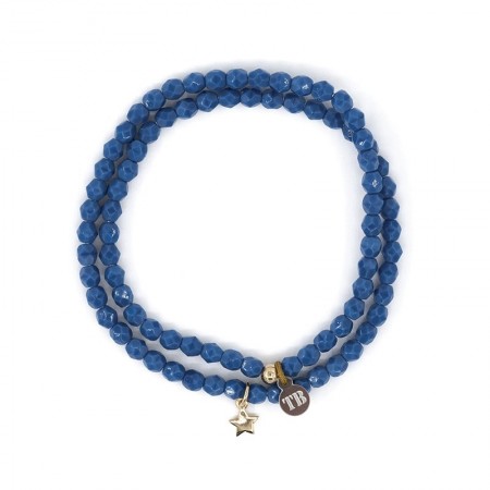 Stardust bleu bracelet 2 tours Colliers