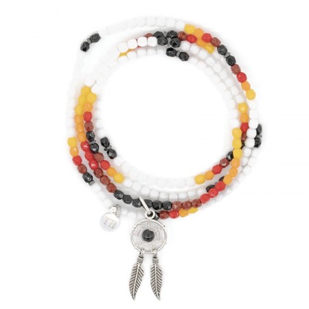 Dreamcatcher Cheyenne bracelet 4 tours Colliers - Bracelets 2 en 1