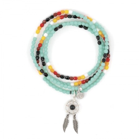 Dreamcatcher apache bracelet 4 tours Colliers - Bracelets 2 en 1