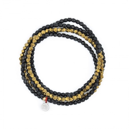 GOLD Noir Mat 5 Colliers - Bracelets 2 en 1