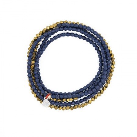GOLD Navy Mat 5 Bracelets