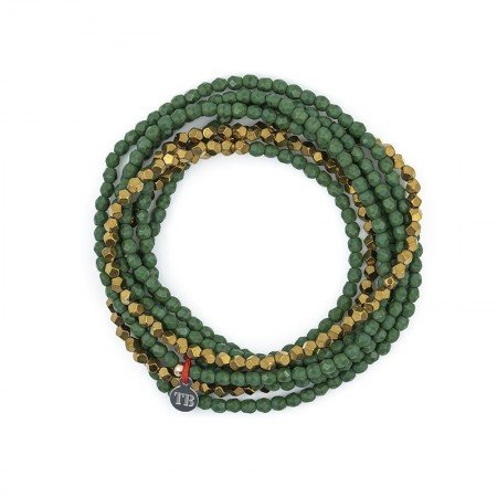 GOLD Green Mat 7 Bracelets