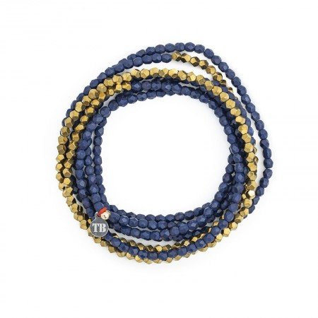 GOLD Navy Mat 7 Bracelets