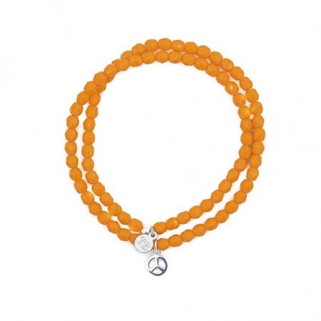 PEACE Silver Orange Colliers - Bracelets 2 en 1