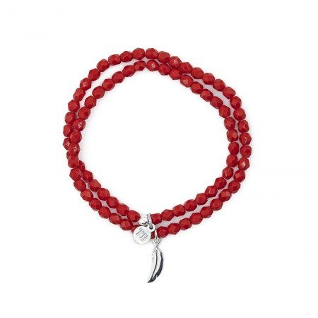 NEW PLUME Rouge Colliers - Bracelets 2 en 1
