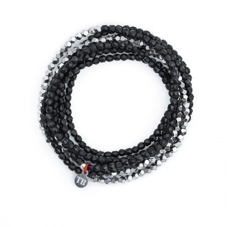 SILVER Noir Mat 7 Colliers - Bracelets 2 en 1