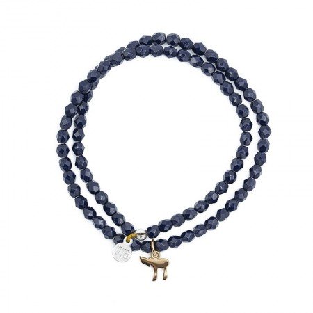 Haï Gold Navy Blue bracelet 2 tours Collections