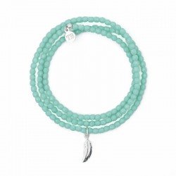 Collier bracelet turquoise New Plume 3 tours
