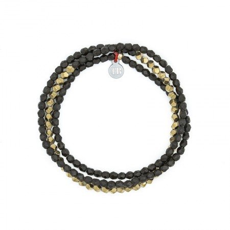 GOLD Brun Mat 3 Colliers - Bracelets 2 en 1
