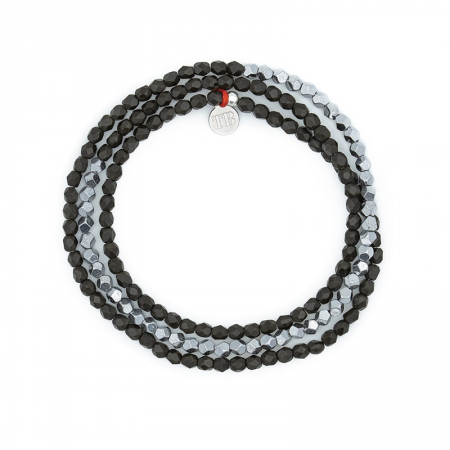 SILVER Brun Mat 3 Colliers - Bracelets 2 en 1