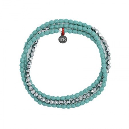 Collier bracelet turquoise et argenté multirang Persian mat 3