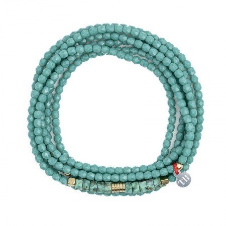 Collier bracelet turquoise multirang Nadège