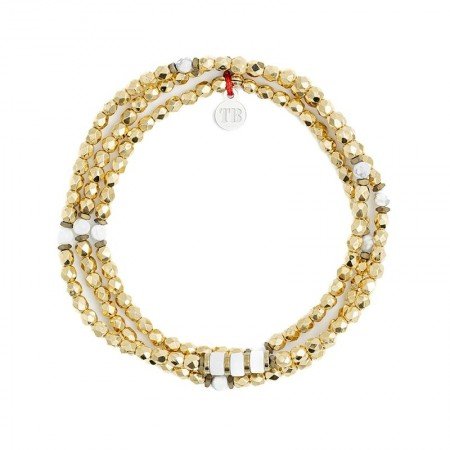 JANET Gold & Blanc Colliers - Bracelets 2 en 1
