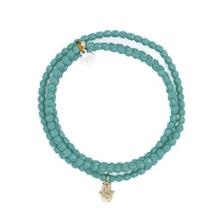 KHAMSA Gold Turquoise Persian Colliers - Bracelets 2 en 1