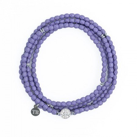 PEACE Silver Zircon Purple... Colliers - Bracelets 2 en 1