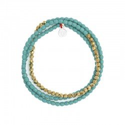 Collier bracelet turquoise e doré multirang Persian mat 3