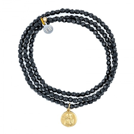 Collier bracelet noir multirang Raphaël