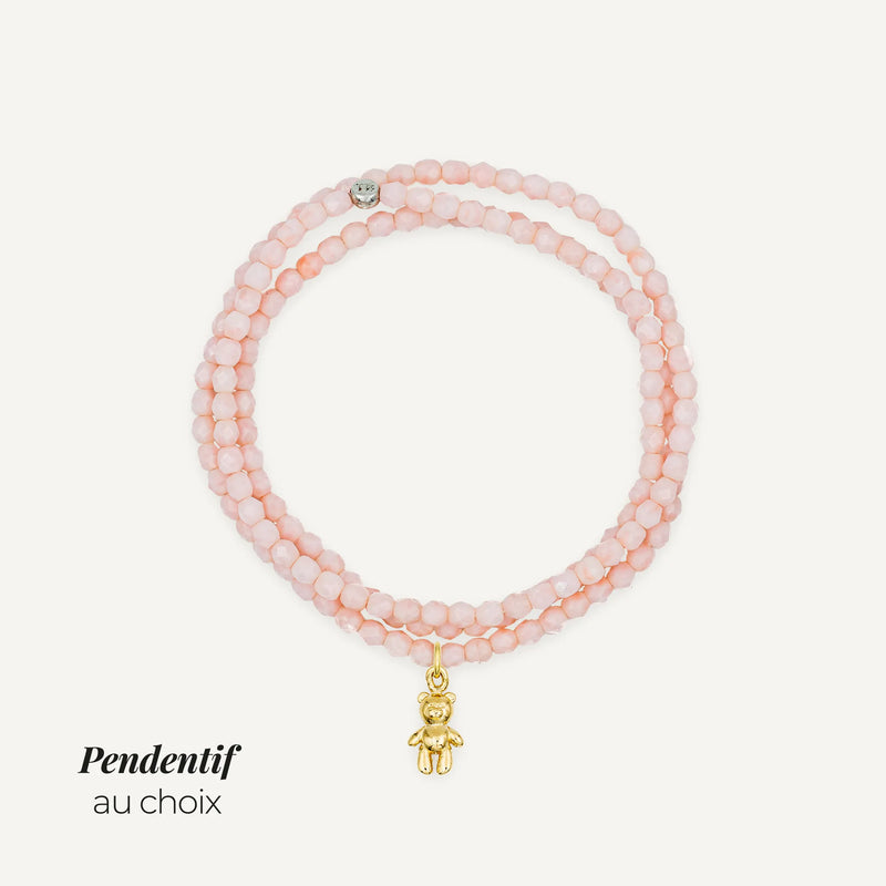 Collier-Bracelet Rose Guimauve